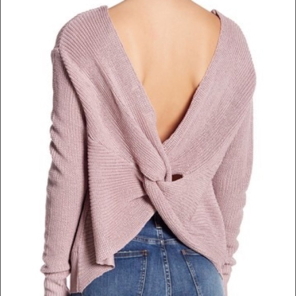 Lavender Backside Knot Sweater Sz L
